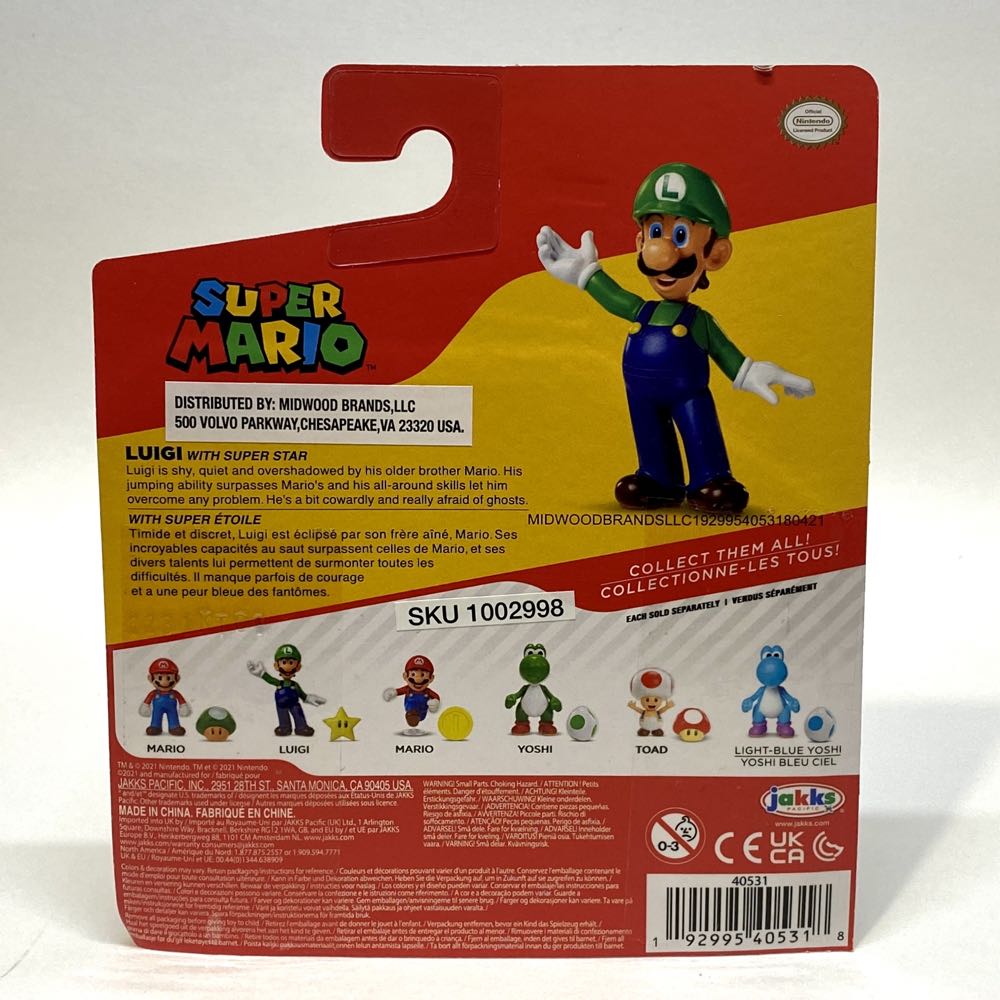 Nintendo Super Mario Brothers Luigi Super Star Jakks Action Figure Game Toys MOC  action figure collectible [Barcode 192995405318] - Main Image 2