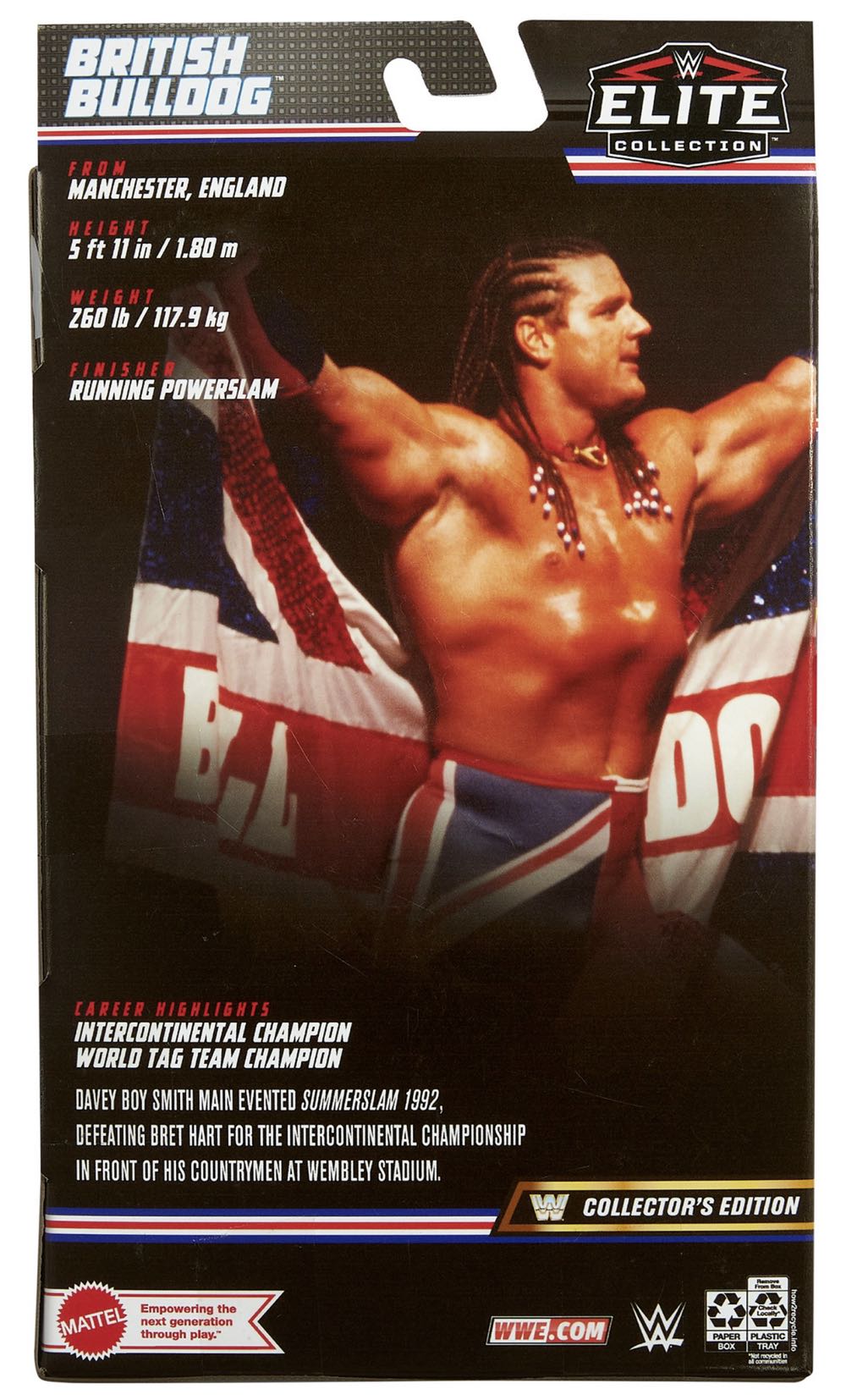 WWE British Bulldog Davey Boy Smith- Elite Series - Mattel (WWE Elite Collection) action figure collectible [Barcode 090125284737] - Main Image 2