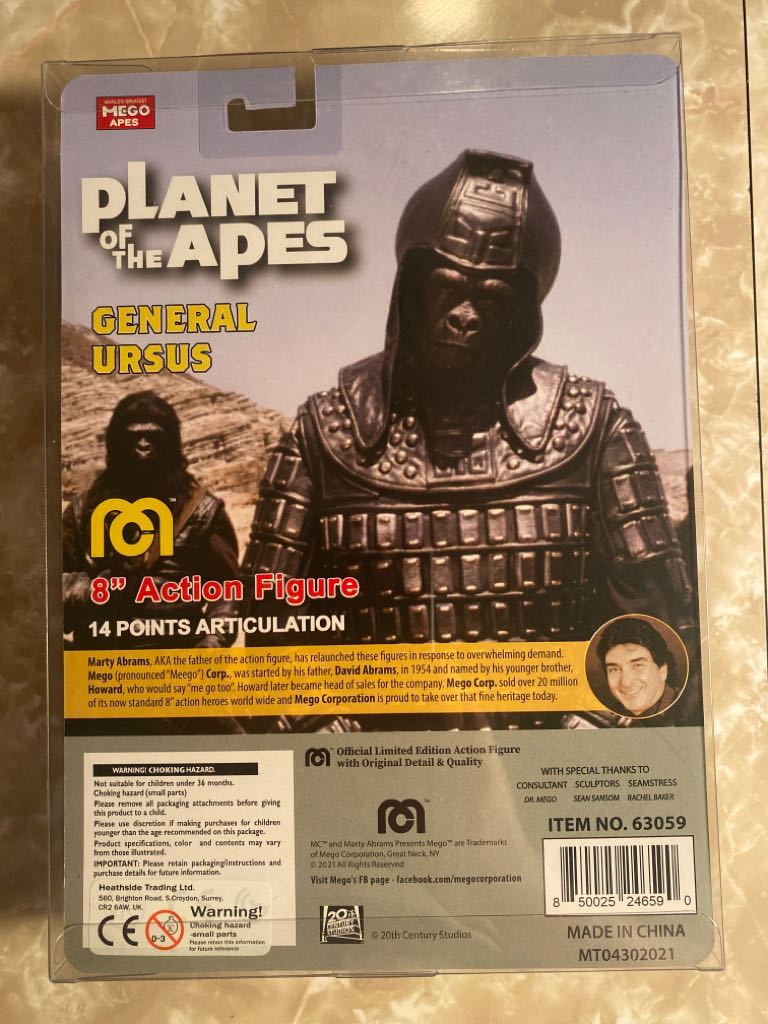 Mego General Ursus (Uniform Variant) - MEGO Corp. (Beneath the Planet of the Apes (1970)) action figure collectible [Barcode 850025246590] - Main Image 2