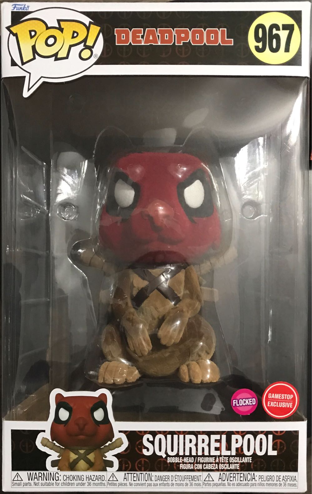 Deadpool: Squirrelpool Flocked Jumbo Gamestop Exclusive #967  action figure collectible [Barcode 889698588560] - Main Image 2