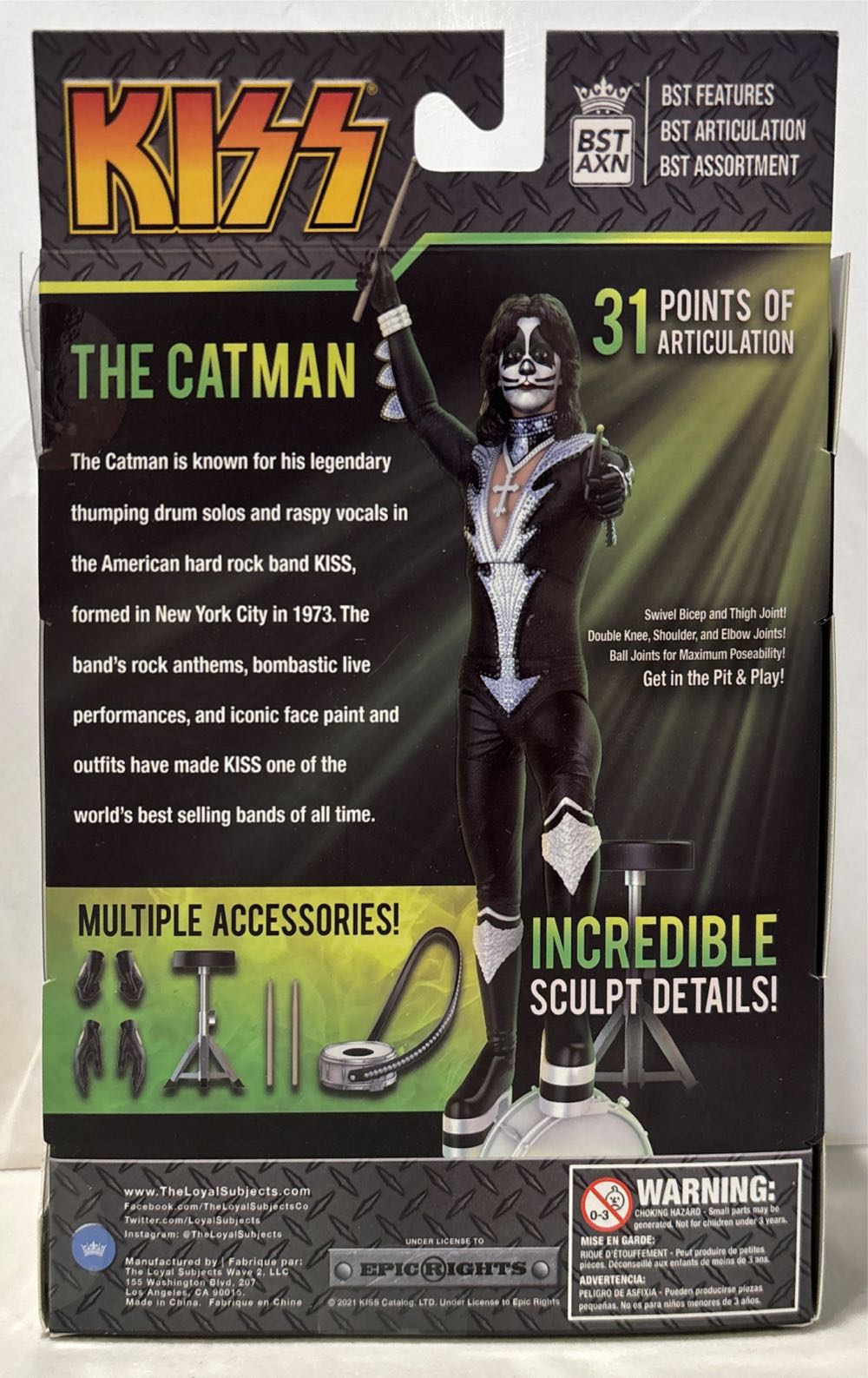 Kiss: The Catman: Destroyer Tour - BST AXN (Kiss: Destroyer) action figure collectible [Barcode 850031460218] - Main Image 2