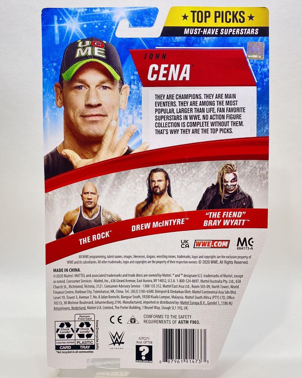 WWE John Mattel John Cena Wwe Mattel Wwe Basic Top Picks Must Have Superstars New In Pack 6” Must  action figure collectible [Barcode 887961914733] - Main Image 2