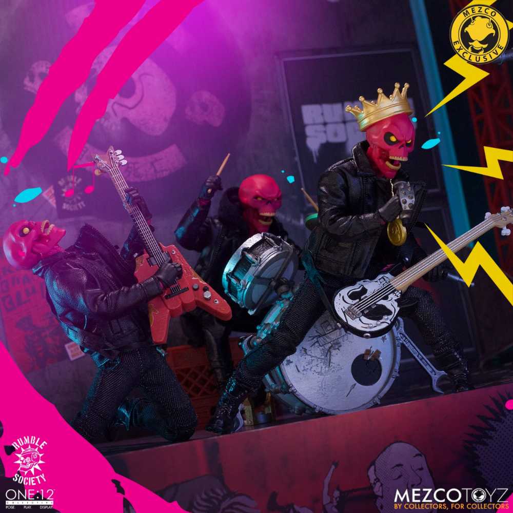 Mezco Rumble Skulls Pink Chaos Club Deluxe - Mezco (Mezco (Rumble Society)) action figure collectible [Barcode 696198120653] - Main Image 4