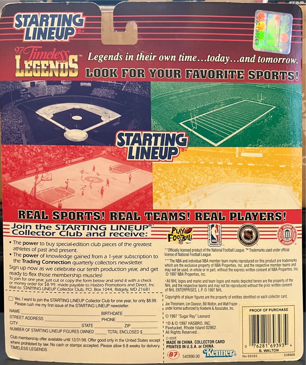 Starting Lineup Bill Walton Boston Celtics - STARTING LINEUP (Starting Lineup Timeless Legends) action figure collectible [Barcode 076281693934] - Main Image 2