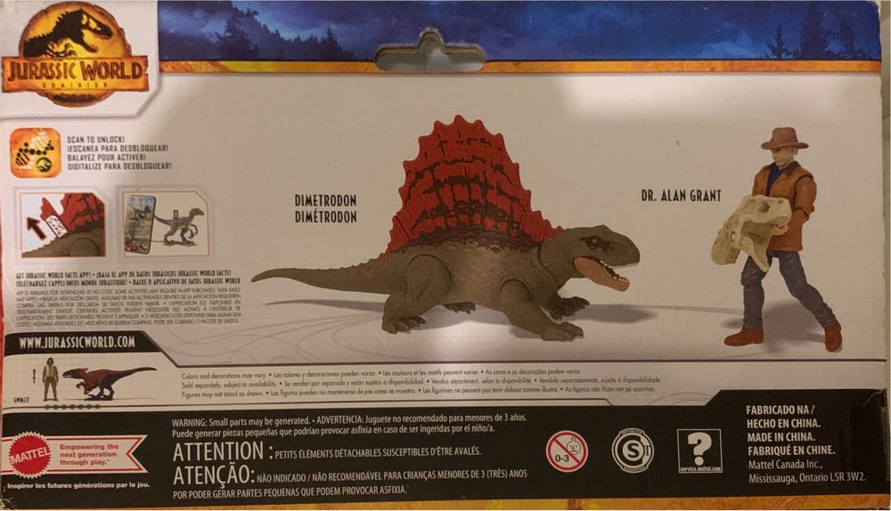 Dr Alan Grant & Dimetrodon - Mattel (JW Humanos) action figure collectible [Barcode 887961942781] - Main Image 4