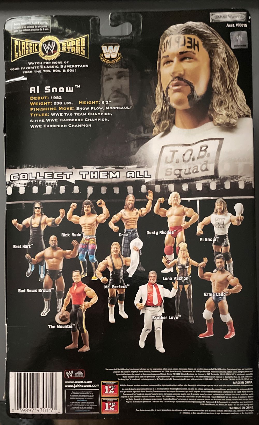 Al Snow - Jakks (WWE Classic Superstars) action figure collectible [Barcode 039897930152] - Main Image 2