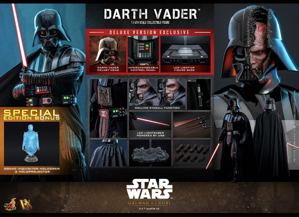 Hot Toys DX28B Kenobi Darth Vader (Deluxe - Special Edition) - Hot Toys (Hot Toys Star Wars) action figure collectible - Main Image 3