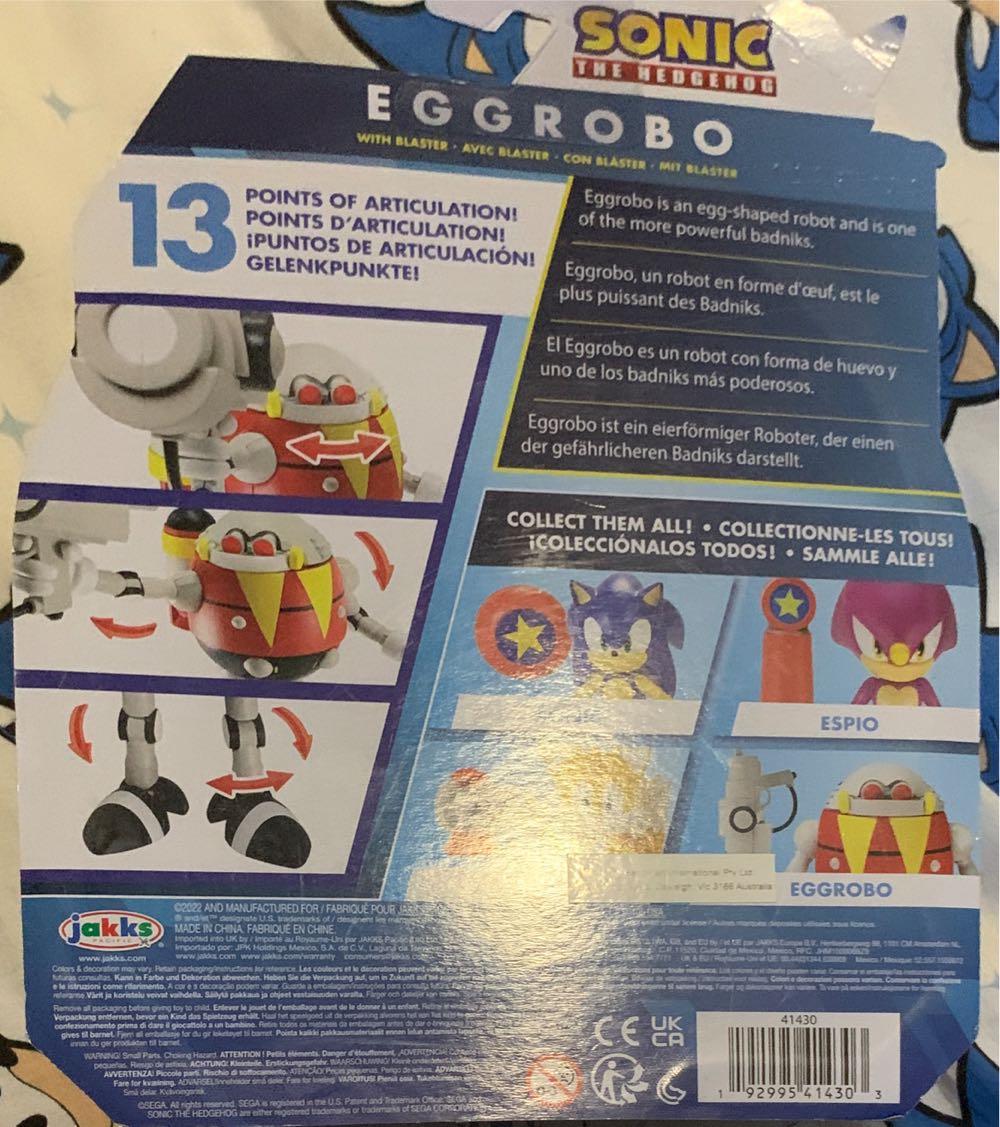 Sonic The Hedgehog 4” Articulated Action Figure Collection Choose Figure Eggrobo With Blaster - Jacks Pacific (Modern Style) action figure collectible [Barcode 192995414303] - Main Image 2