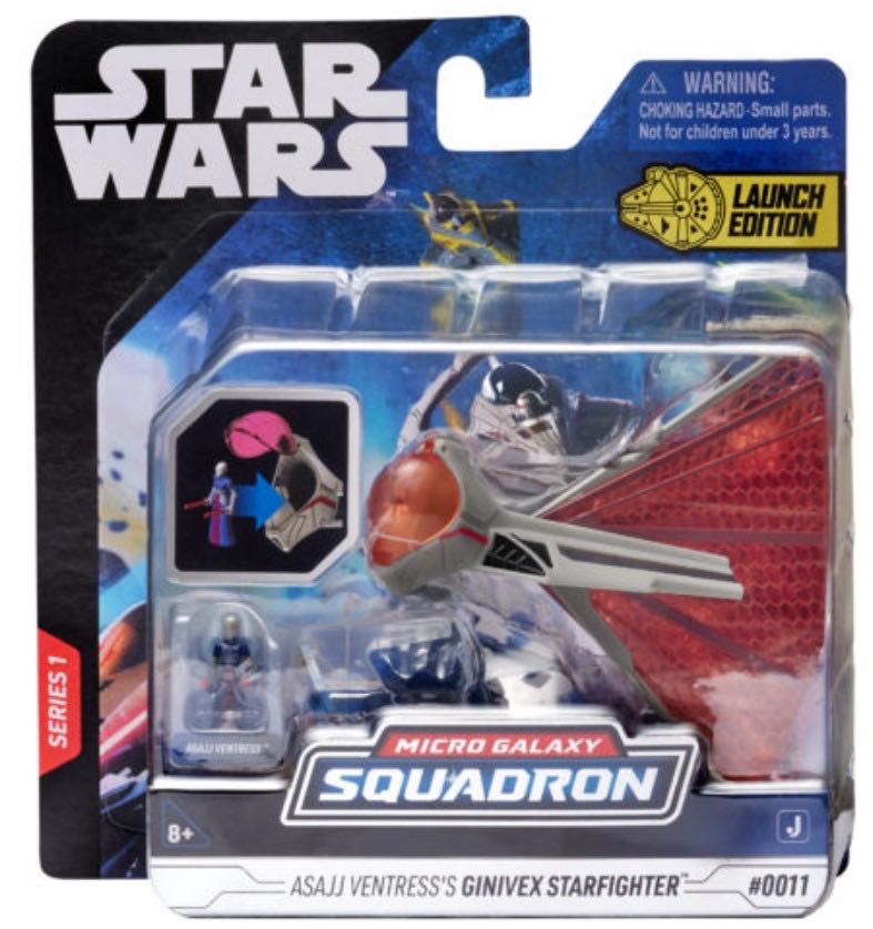 MG Squadron : #0011 Asajj Ventress’s Ginivex Starfighter - Disney / Jazwares (Micro Galaxy Squadron (Light Armor Class)) action figure collectible [Barcode 191726416128] - Main Image 3