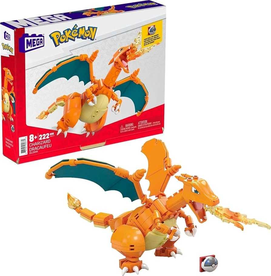 Mattel Mega Construx Pokemon Charizard Gwy77 Mega Brands Pokemon - Mattel (Pokémon) action figure collectible [Barcode 887961950779] - Main Image 2