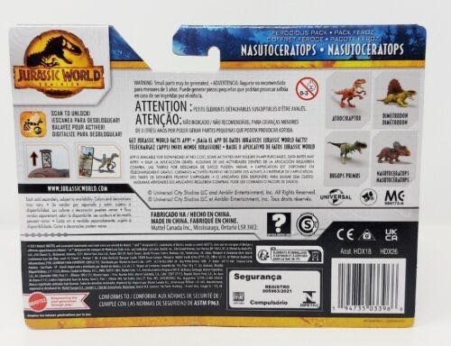 JW Dominion: Ferocious Pack Nasutoceratops - Mattel (Jurassic World Dominion) action figure collectible [Barcode 194735033966] - Main Image 3