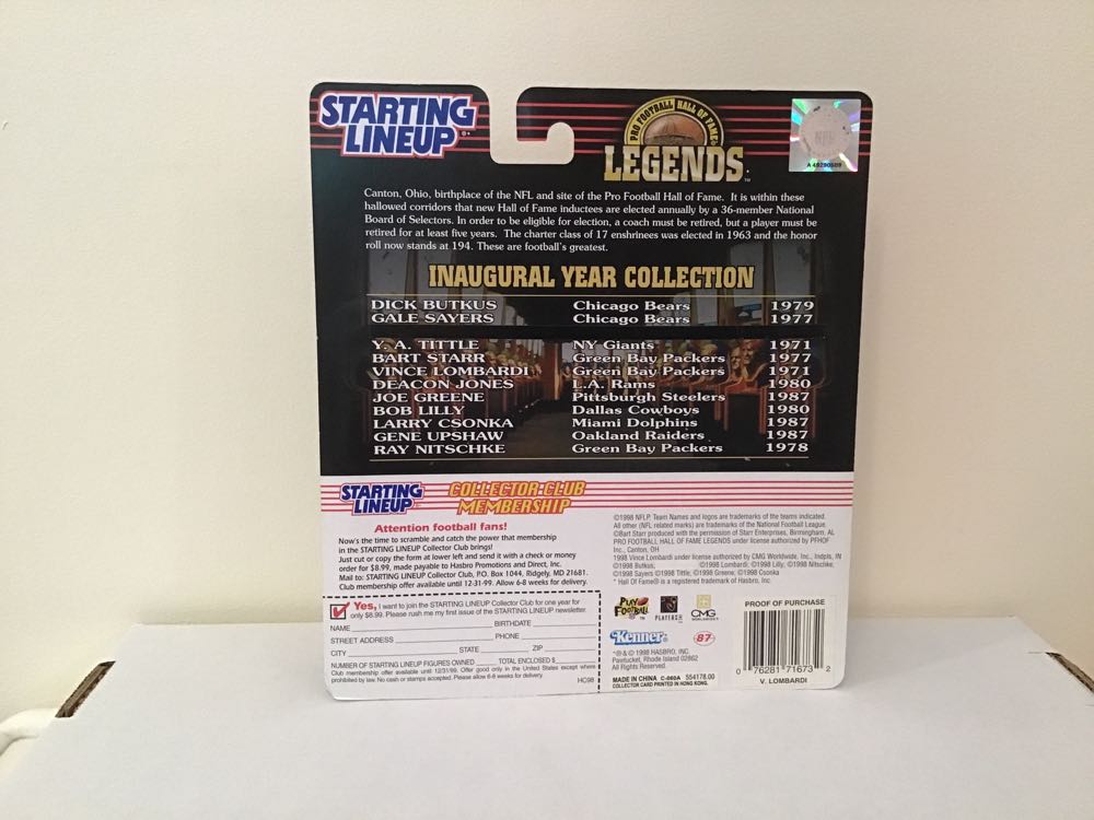 Vince Lombardi - Kenner (Hall Of Fame) action figure collectible - Main Image 2