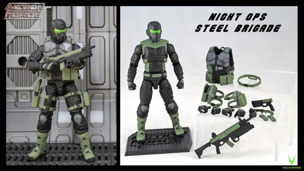 Steel Brigade (Night Ops) - Valaverse (Action Force Figure) action figure collectible [Barcode 618952266995] - Main Image 3