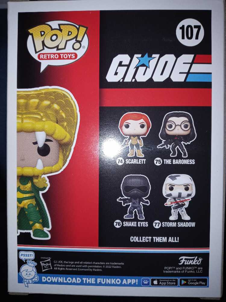Serpentor Funko Pop 107 - Funko Pop! Retro Toys (G. I. JOE) action figure collectible [Barcode 889698652520] - Main Image 2