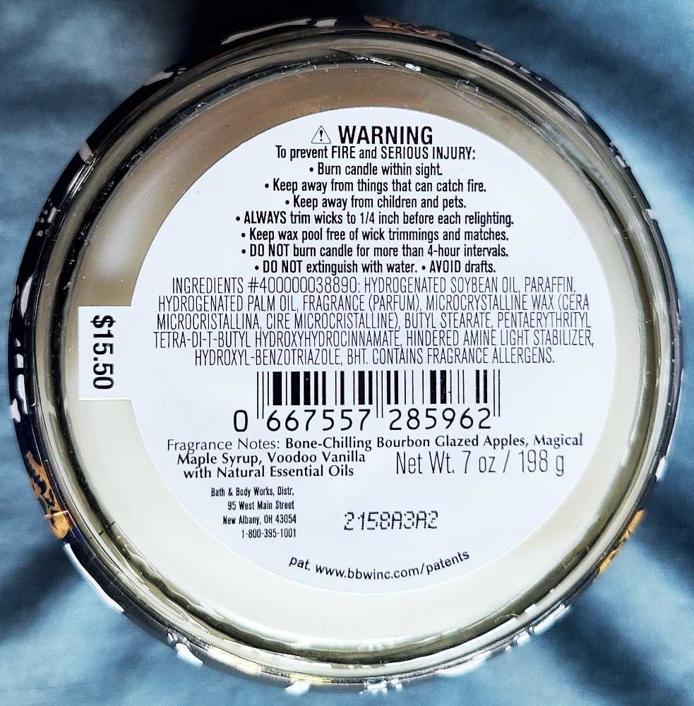 CANDLE: Halloween Bath & Bodyworks Spooky Cider Lane Single Wick 2022 - Bath & Bodyworks Candle (Halloween Candle) action figure collectible [Barcode 667557285962] - Main Image 3