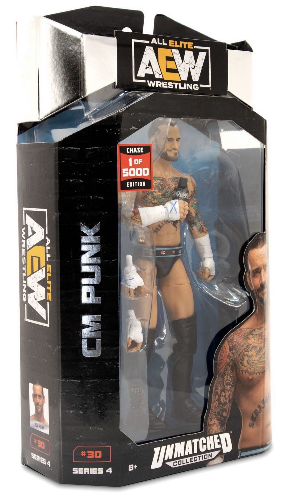 AEW Unmatched Collection CM Punk (Chase Edition 1 Of 5000) #30  - Jazwares (Unmatched Series 4) action figure collectible [Barcode 191726431329] - Main Image 3