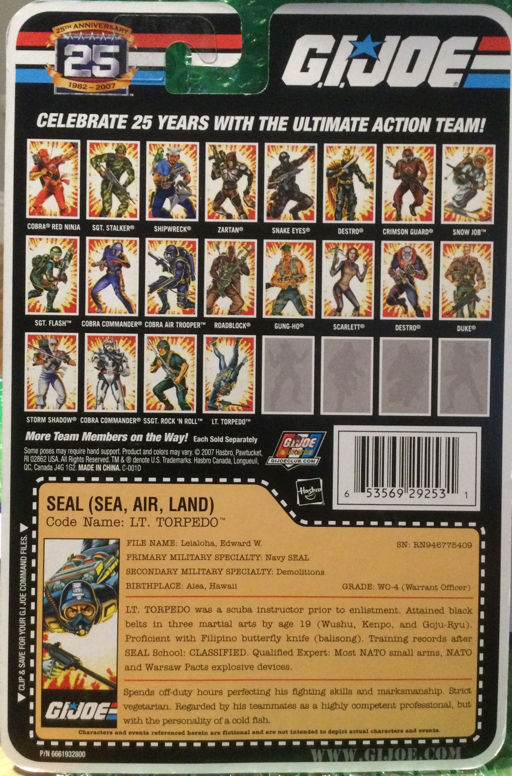 Lt. Torpedo - Hasbro (GI Joe 25th Anniversary) action figure collectible - Main Image 2