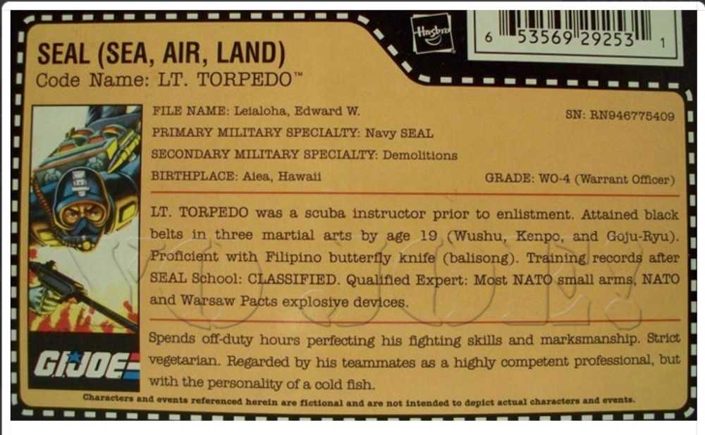 Lt. Torpedo - Hasbro (GI Joe 25th Anniversary) action figure collectible - Main Image 3