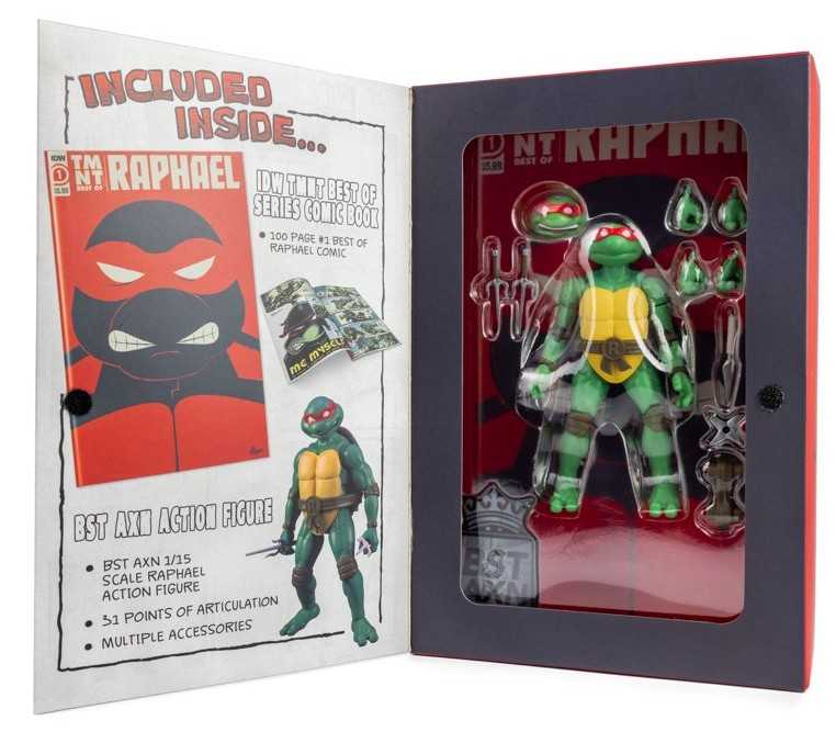 Raphael: IDW TMNT Best Of Series Comic Book & Figure (Walmart Exclusive) - BST AXN / The Loyal Subjects (The Loyal Subjects: BST AXN (TMNT)) action figure collectible [Barcode 850018355834] - Main Image 3