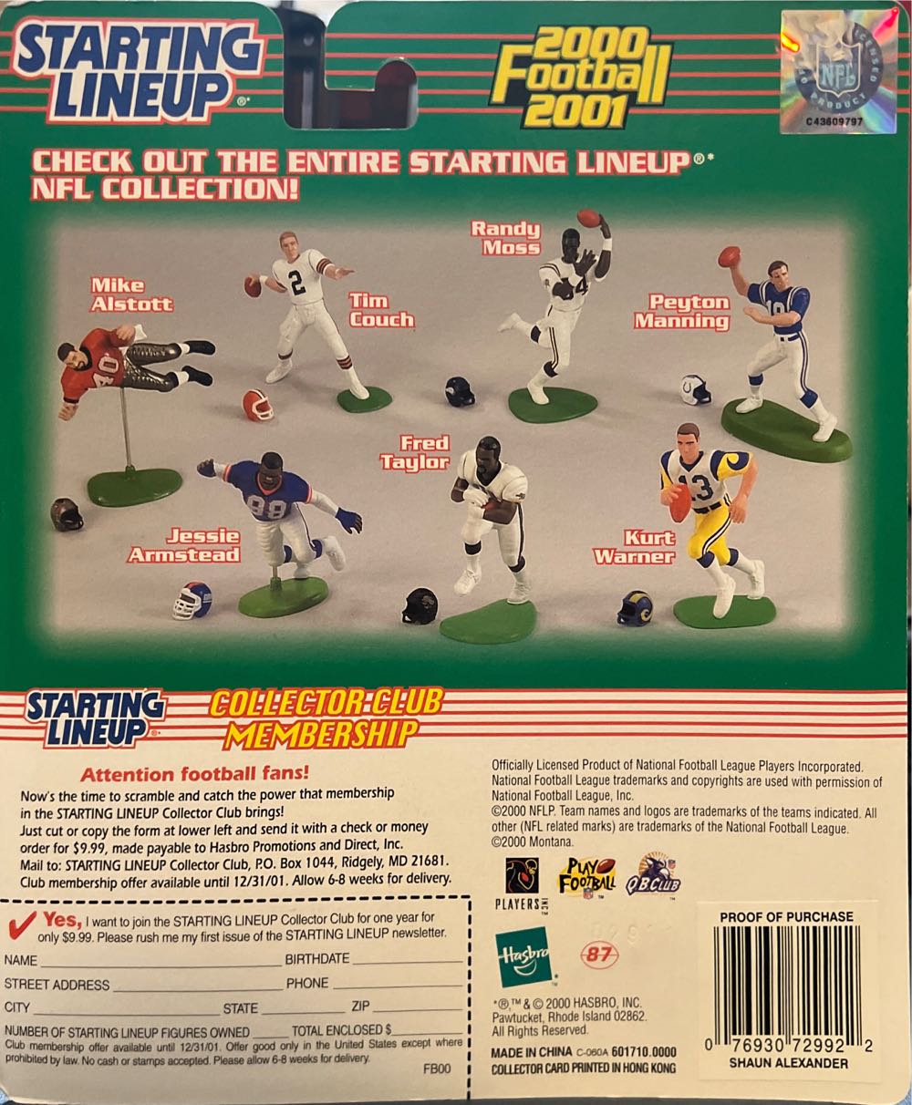 Starting Lineup Shaun Alexander Seattle Seahawks - STARTING LINEUP action figure collectible [Barcode 076930729922] - Main Image 2