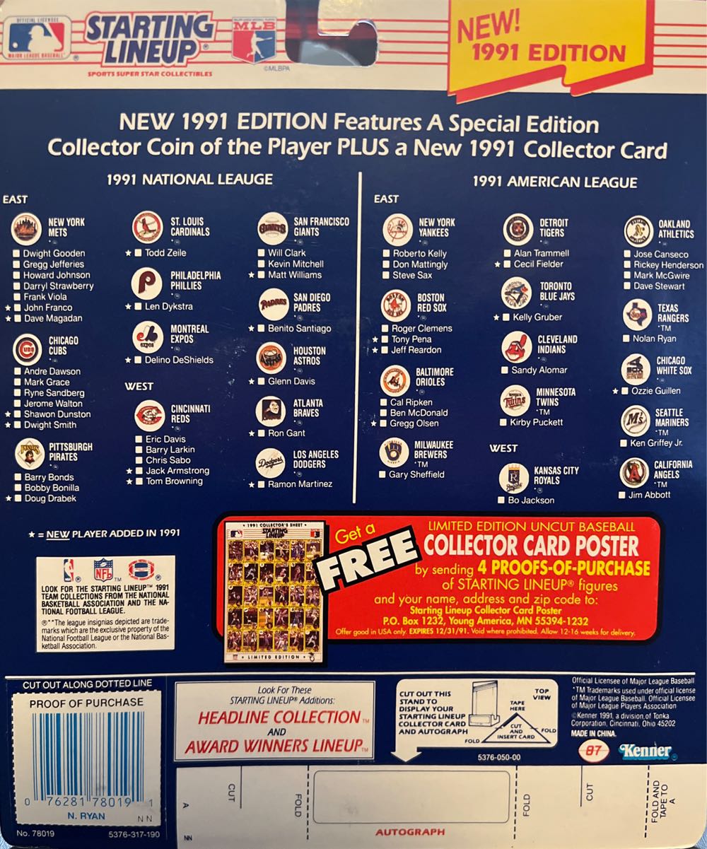 Starting Lineup Nolan Ryan Texas Rangers - STARTING LINEUP action figure collectible [Barcode 076281780191] - Main Image 2