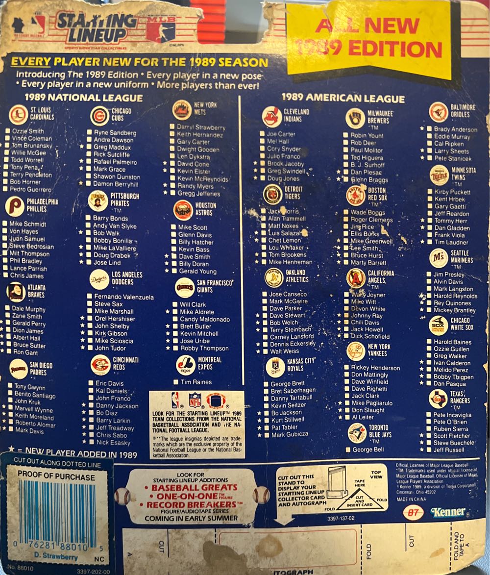 Starting Lineup Darryl Strawberry New York Mets - Kenner action figure collectible [Barcode 076281880105] - Main Image 2