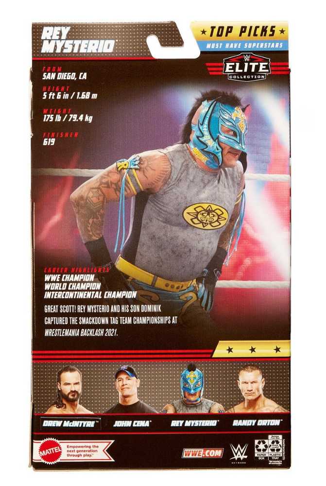 WWE Rey Mysterio Batman Elite Top Picks - Mattel Wwe (WWE Elite Top Picks 2022) action figure collectible [Barcode 194735022281] - Main Image 2