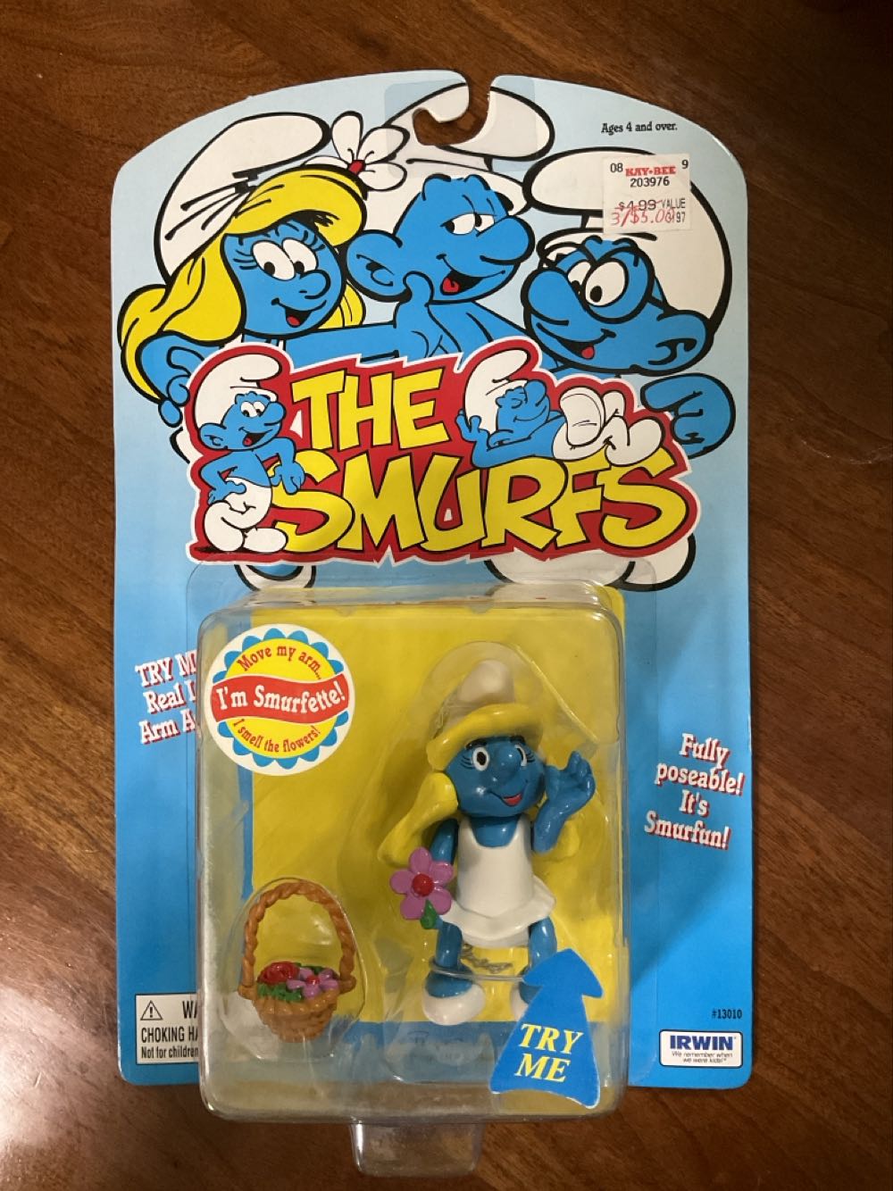 Smurf Smurfette Poseable Basket Set - Irwin Toy action figure collectible [Barcode 061206130137] - Main Image 2