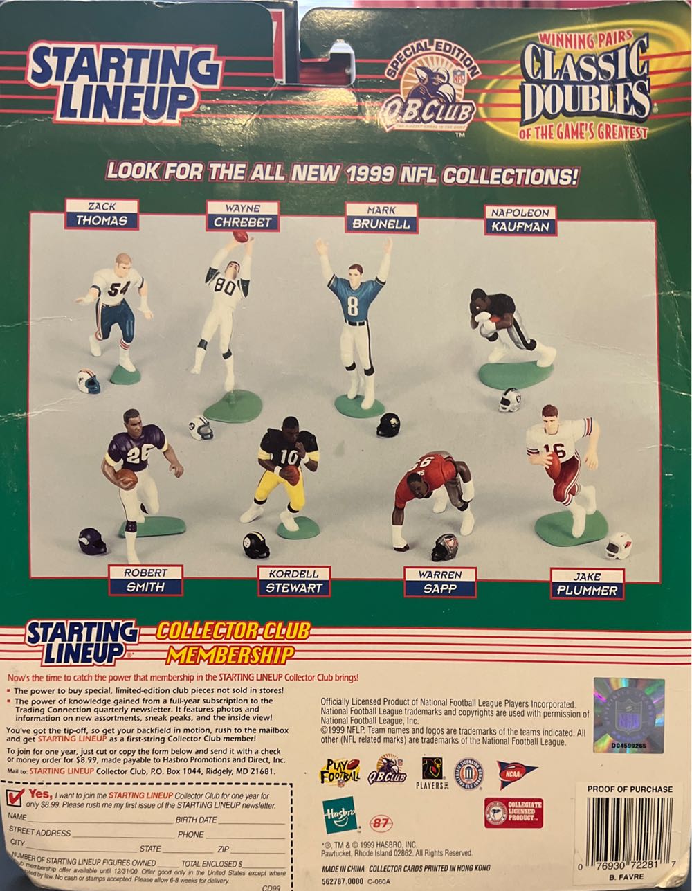 Starting Lineup Brett Favre Green Bay Packers & Southern Miss - Hasbro action figure collectible [Barcode 076930722817] - Main Image 2