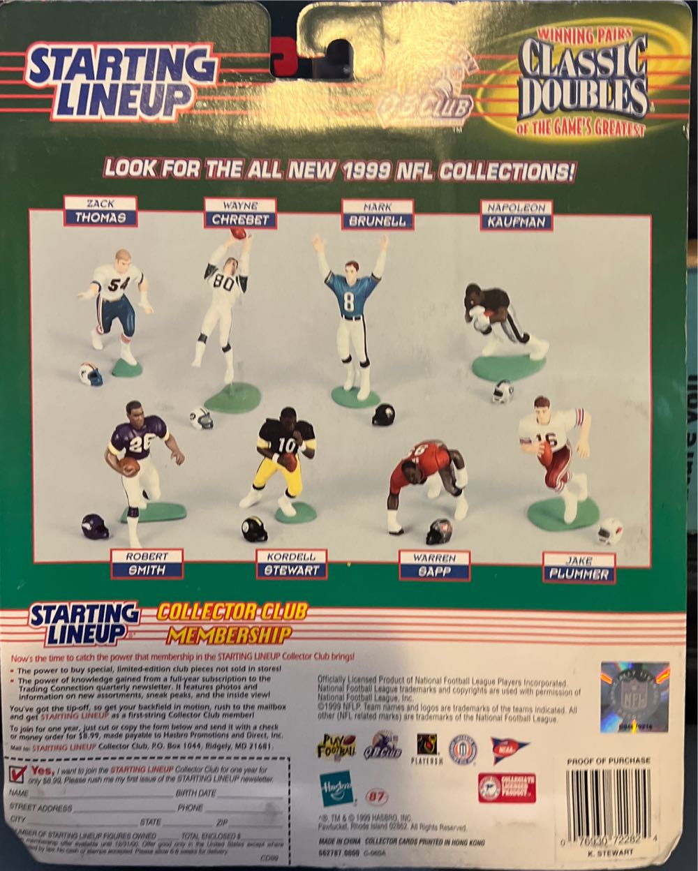 Starting Lineup Kordell Stewart Pittsburgh Steelers & Colorado Buffalos - Hasbro action figure collectible [Barcode 076930722824] - Main Image 2