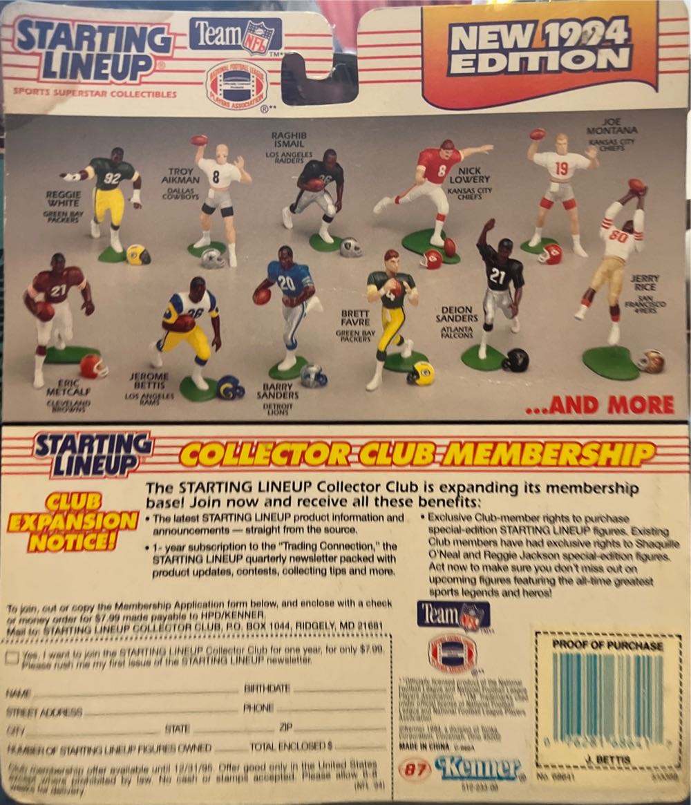 Starting Lineup Jerome Bettis Los Angeles Rams - Kenner action figure collectible [Barcode 076281686417] - Main Image 2