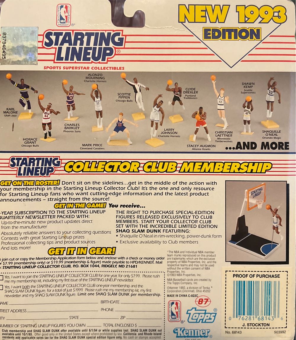 Starting Lineup John Stockton Utah Jazz - Kenner action figure collectible [Barcode 076281681436] - Main Image 2