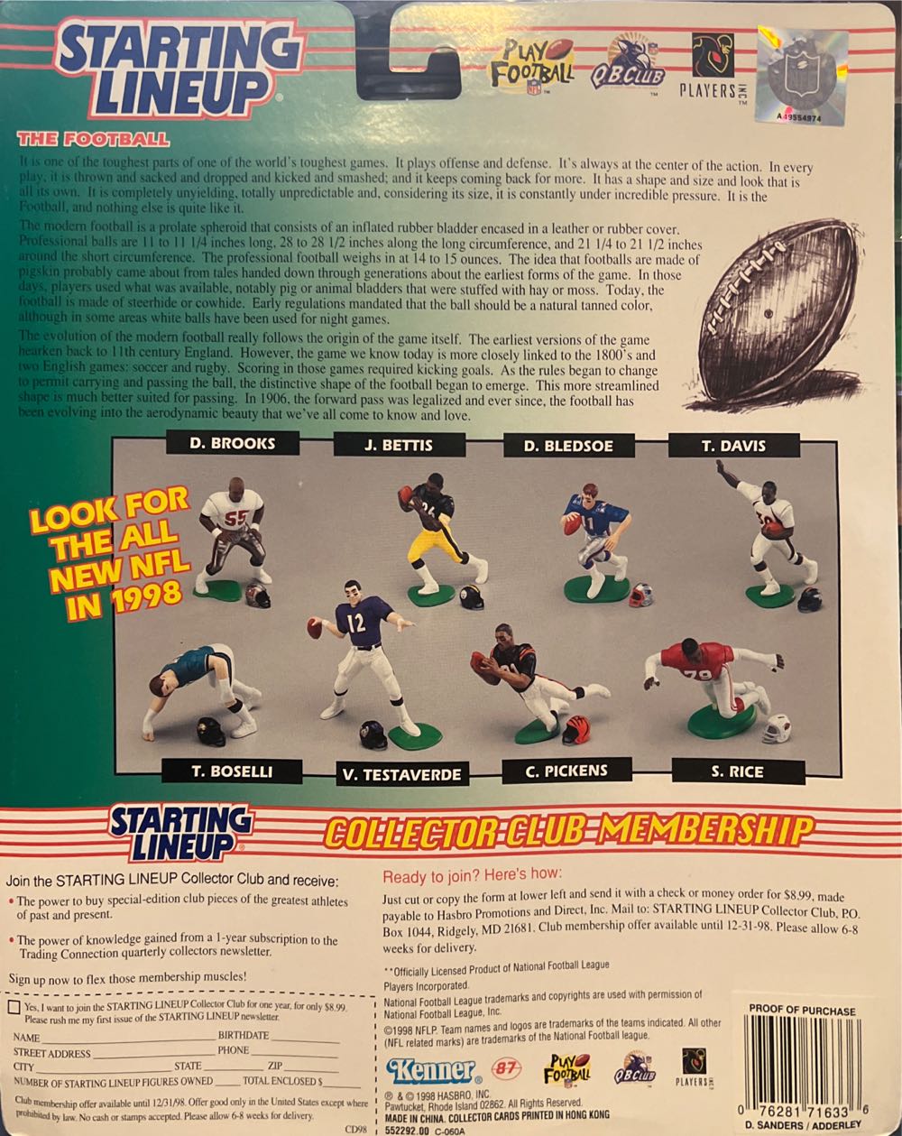 Starting Lineup Deion Sanders Cowboys & Herb Adderly Packers - Kenner action figure collectible [Barcode 076281716336] - Main Image 2