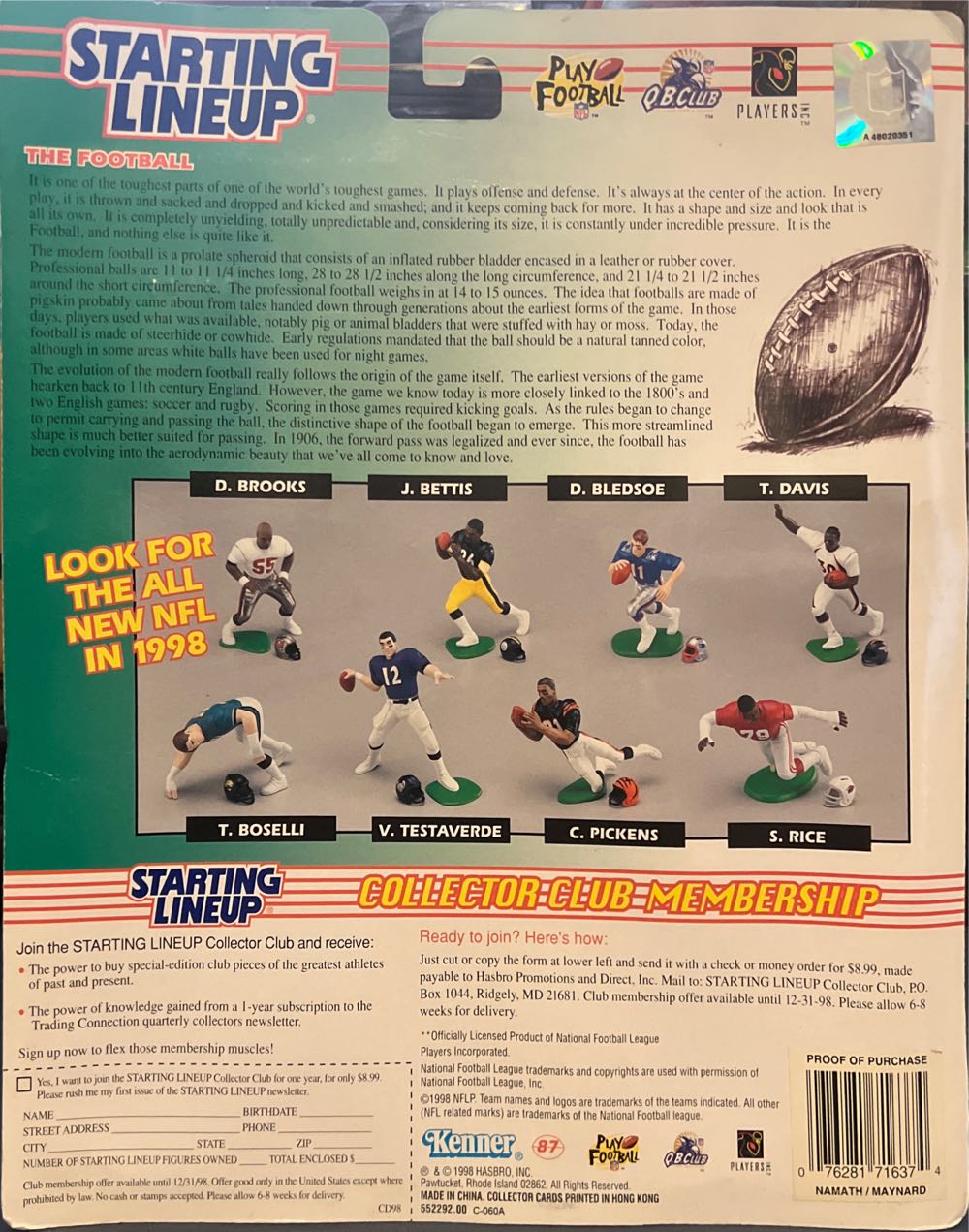 Starting Lineup Joe Namath & Don Maynard New York Jets - Kenner action figure collectible [Barcode 076281716374] - Main Image 2