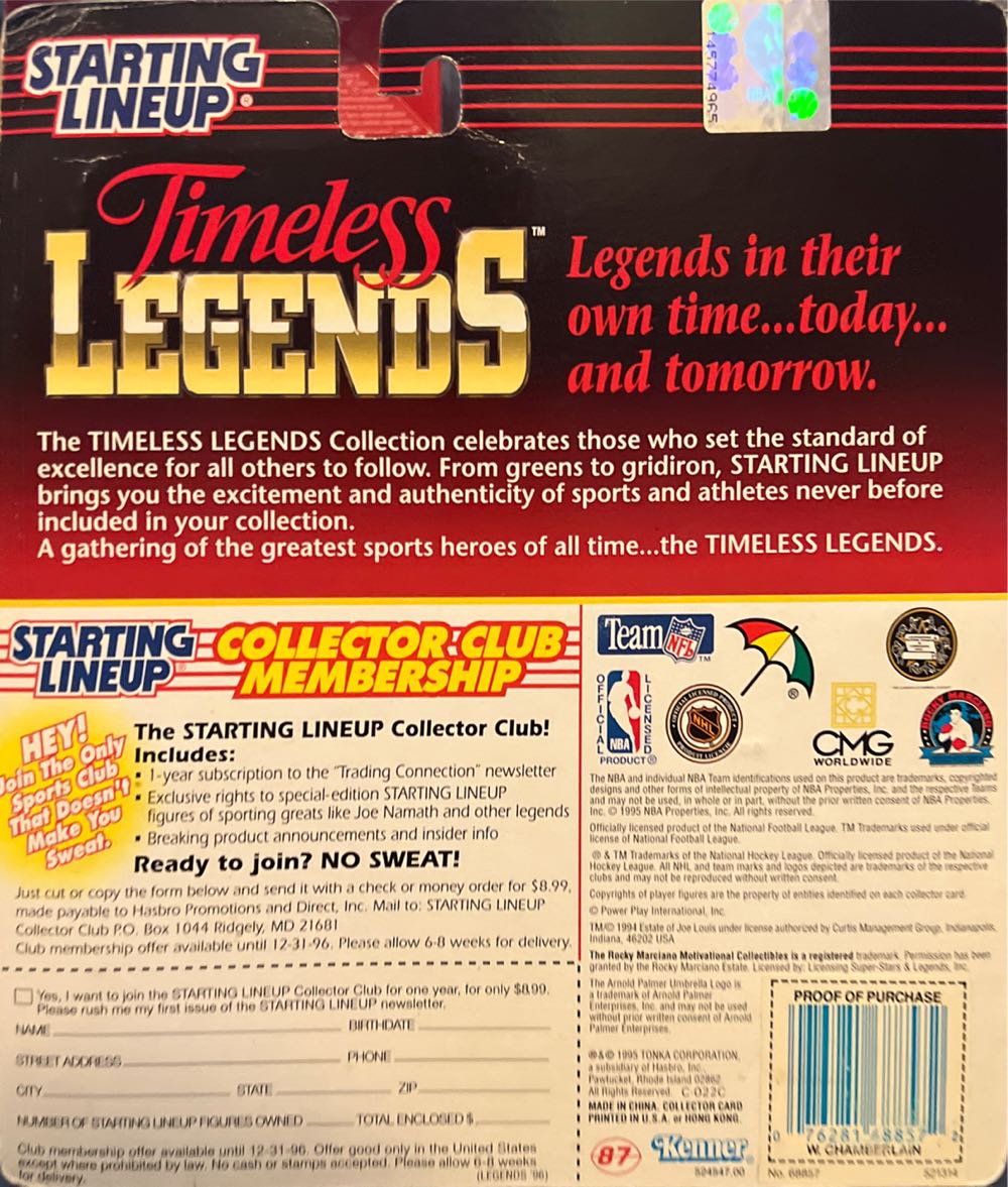 Starting Lineup Wilt Chamberlain Philadelphia 76ers - Kenner (Timeless Legends) action figure collectible [Barcode 076281688572] - Main Image 2