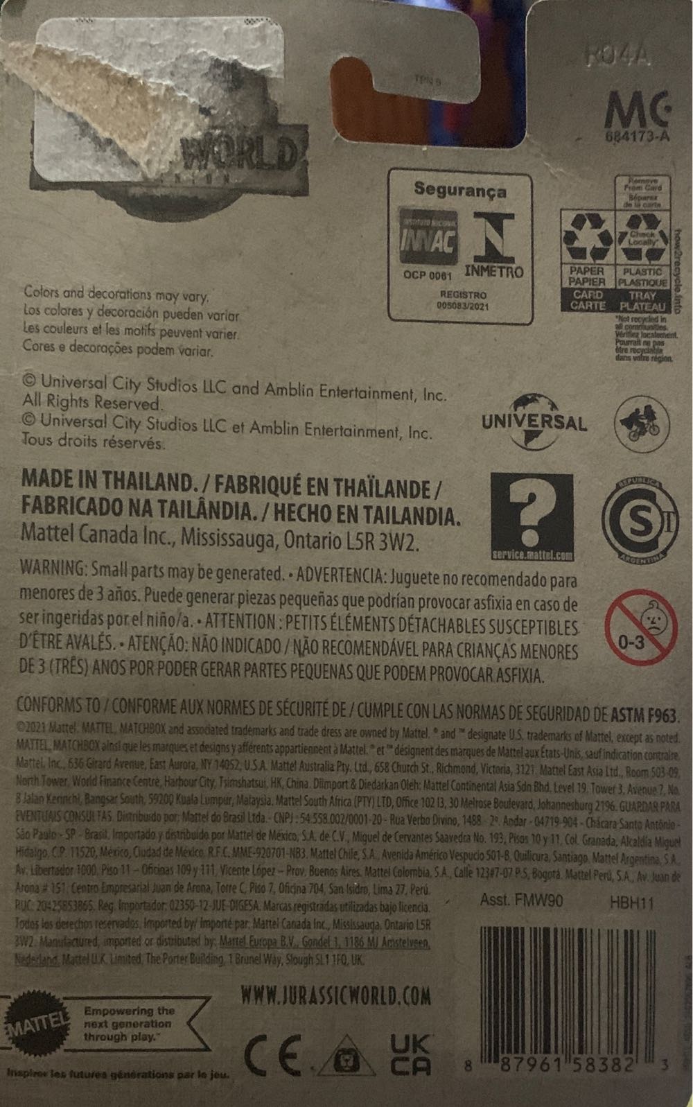 Armored Action Transporter - Matchbox / Mattel (Jurassic World Vehiculos) action figure collectible [Barcode 887961583823] - Main Image 3