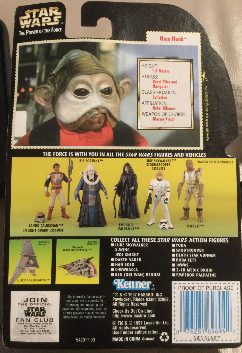 Power Of The Force (GC) - Nien Nunb - Hasbro (Return Of The Jedi) action figure collectible - Main Image 2
