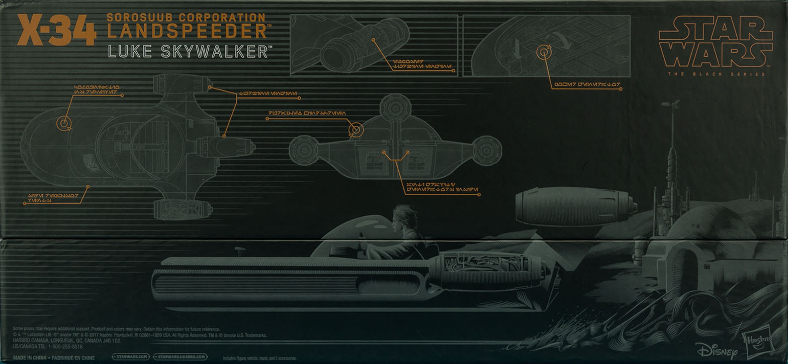 X-34 Landspeeder with Luke Skywalker - Disney/Hasbro (Star Wars The Black Series 6) action figure collectible - Main Image 2