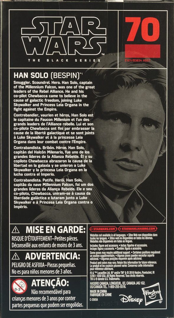 Han Solo (Bespin) - Disney/Hasbro (Star Wars The Black Series 6) action figure collectible - Main Image 2