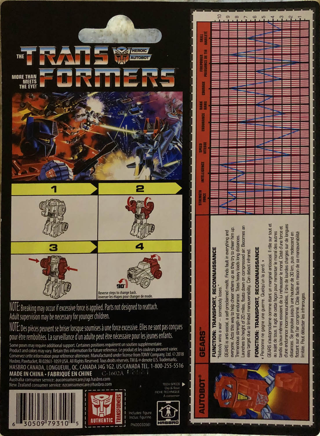 Gears G1 Reissue  - Hasbro (The Transformers) action figure collectible - Main Image 2