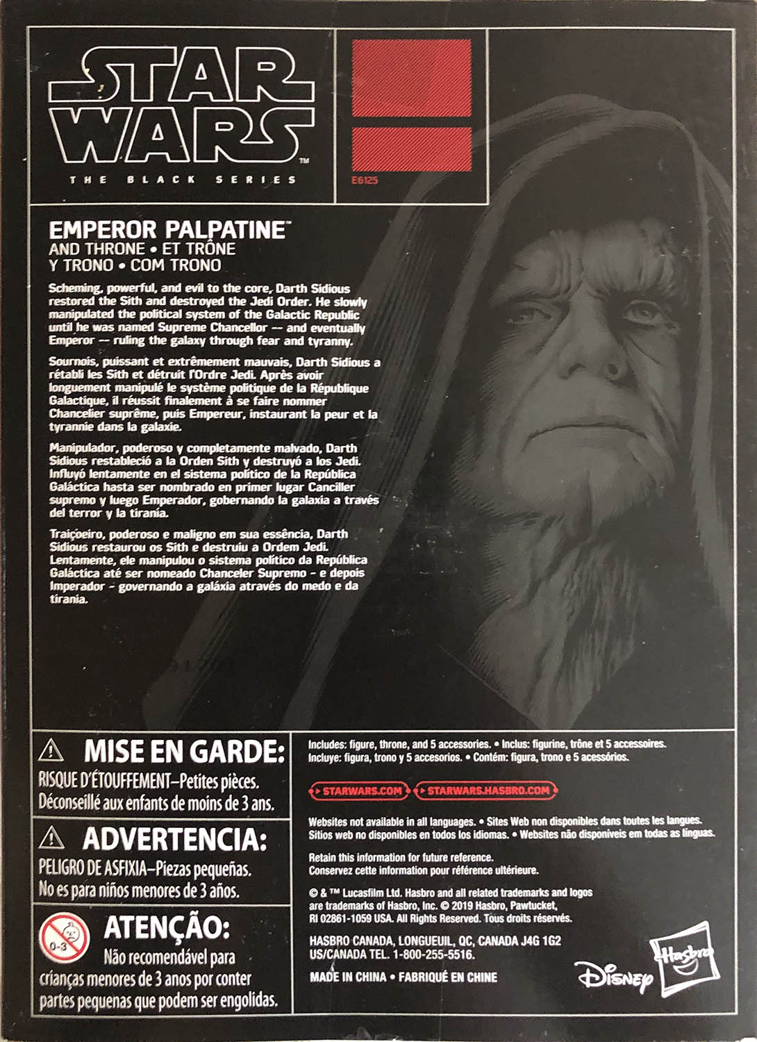Emperor Palpatine And Throne - Disney/Hasbro (Star Wars The Black Series 6) action figure collectible - Main Image 2