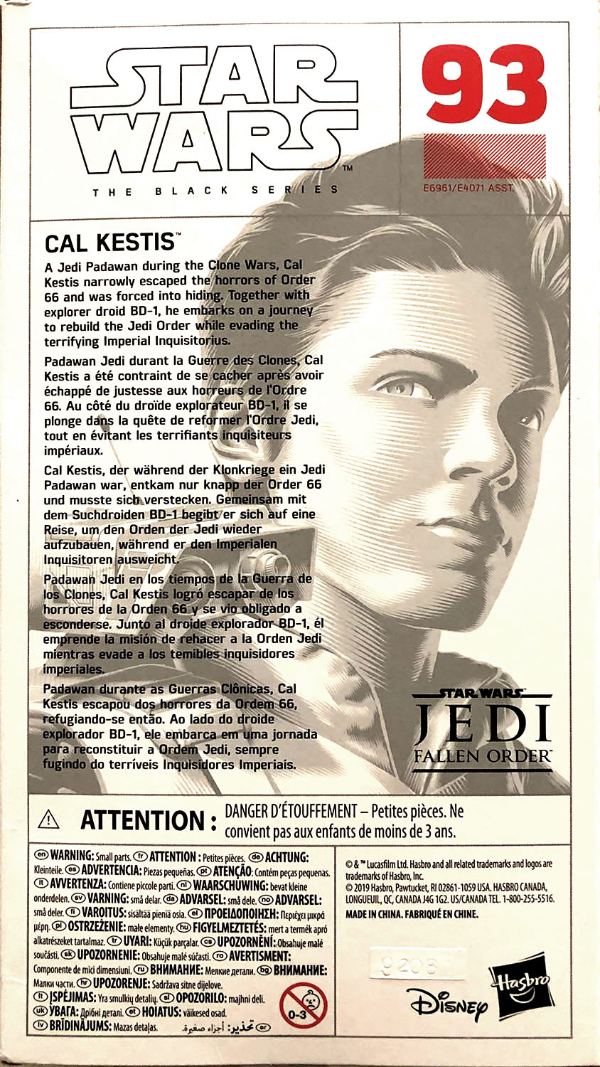 Black Series: First Edition #93 Cal Kestis - Disney/Hasbro (Star Wars The Black Series 6) action figure collectible - Main Image 2