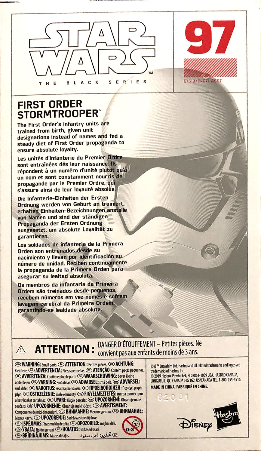First Order Stormtrooper - Disney/Hasbro (Star Wars The Black Series 6) action figure collectible - Main Image 2