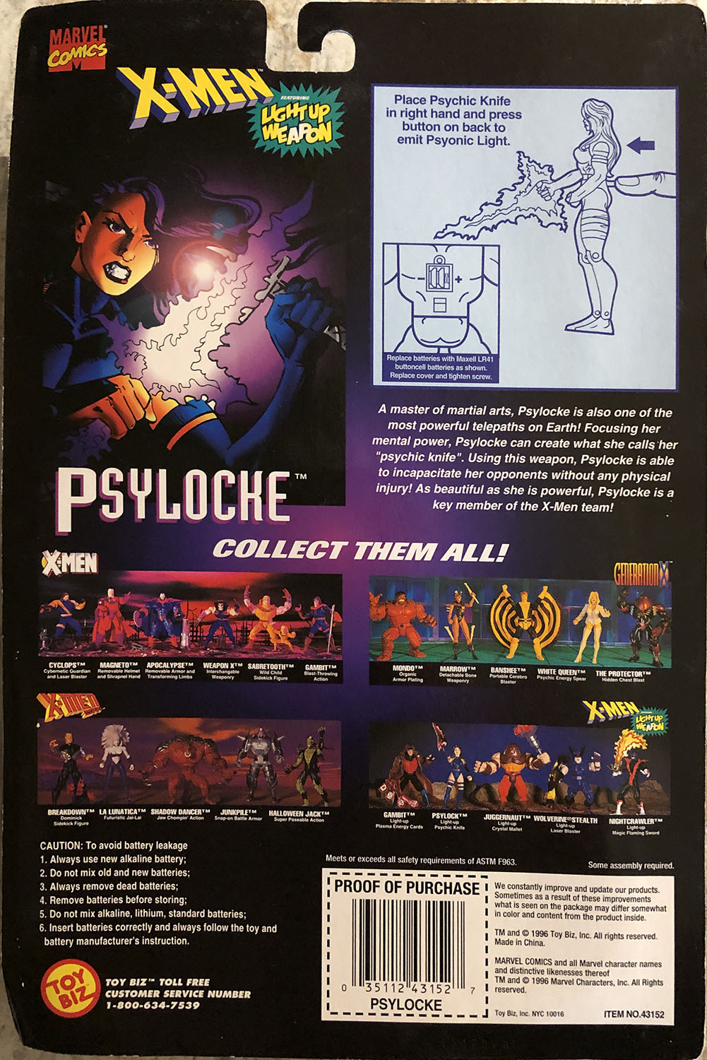 Psylocke - Toy Biz (X-Men Classics) action figure collectible - Main Image 2