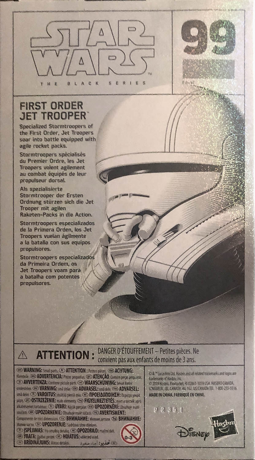 First Order Jet Trooper Carbonized - Disney/Hasbro (Star Wars The Black Series 6) action figure collectible - Main Image 2