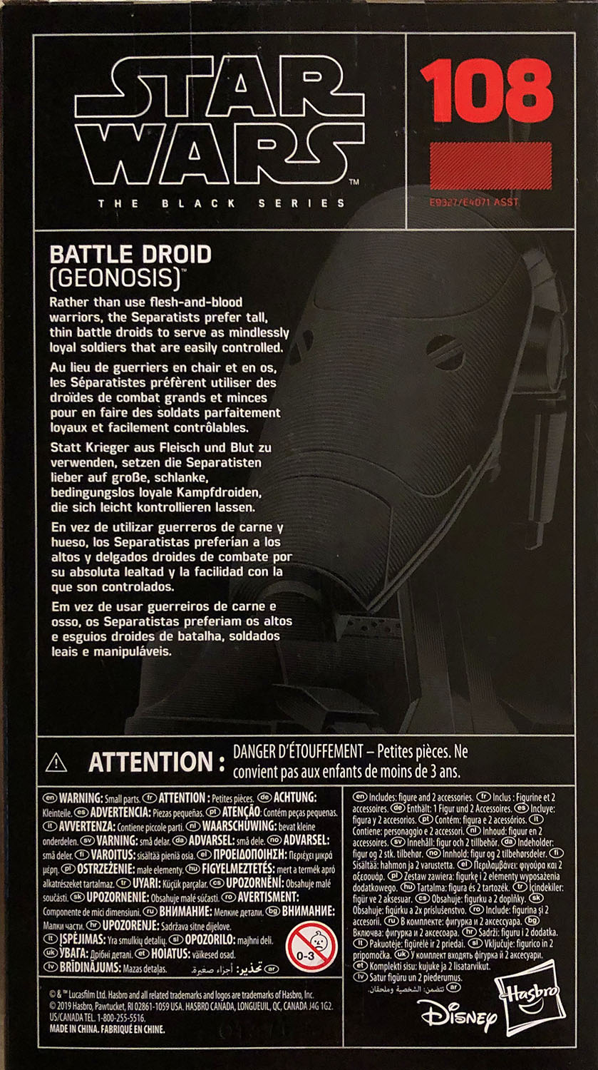 Battle Droid - Disney/Hasbro (Star Wars The Black Series 6) action figure collectible - Main Image 2