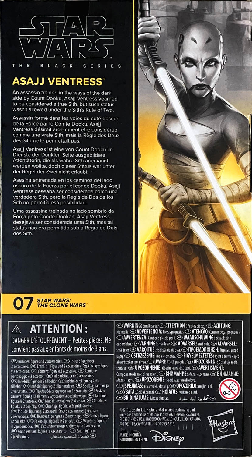 Asajj Ventress - Disney/Hasbro (Star Wars The Black Series 6) action figure collectible - Main Image 2
