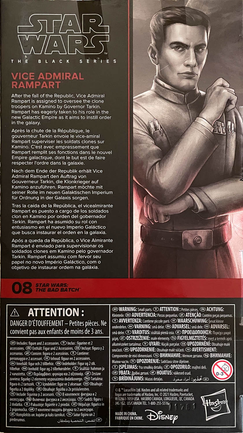 Vice Admiral Rampart - Disney/Hasbro (Star Wars The Black Series 6) action figure collectible - Main Image 2