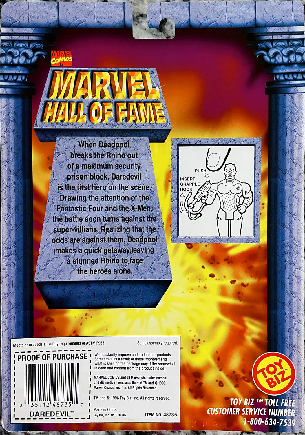 Daredevil - Toy Biz (Marvel Hall of Fame) action figure collectible - Main Image 2