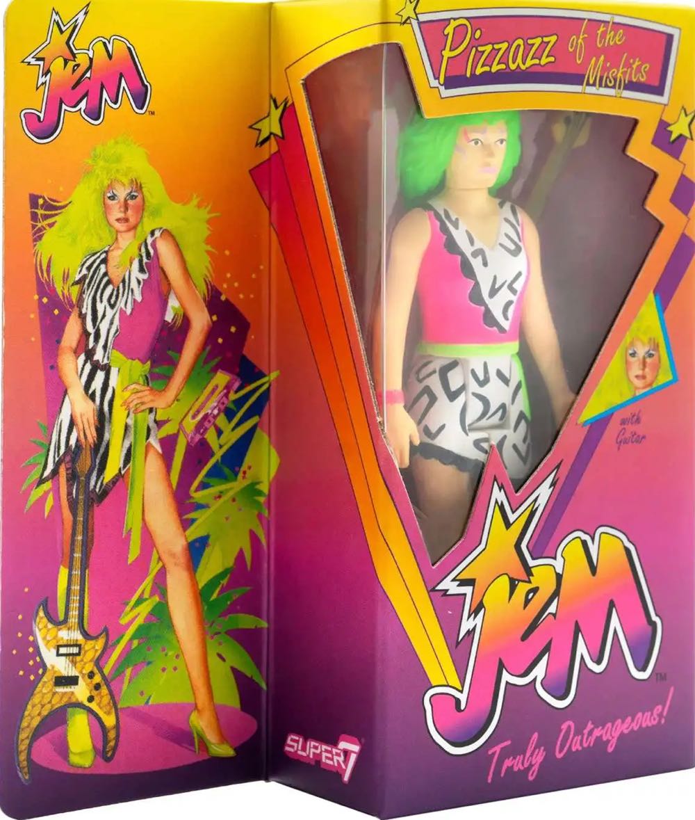Pizzazz  (Neon Retro Box SDCC 2022 Exclusive Figure) - Super7 (Jem and the Holograms) action figure collectible [Barcode 840049823846] - Main Image 3